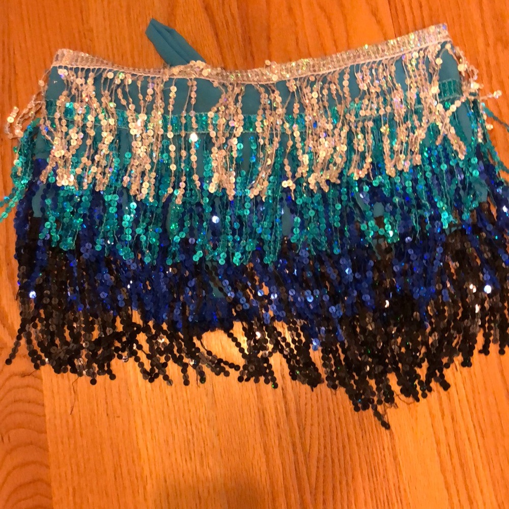 Sequin tie-on belt/skirt - rave skirt